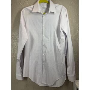 Calvin Klein‎ Light Stretch Cotton Slim Fit Thin Stripe Button-Down Shirt 15.5